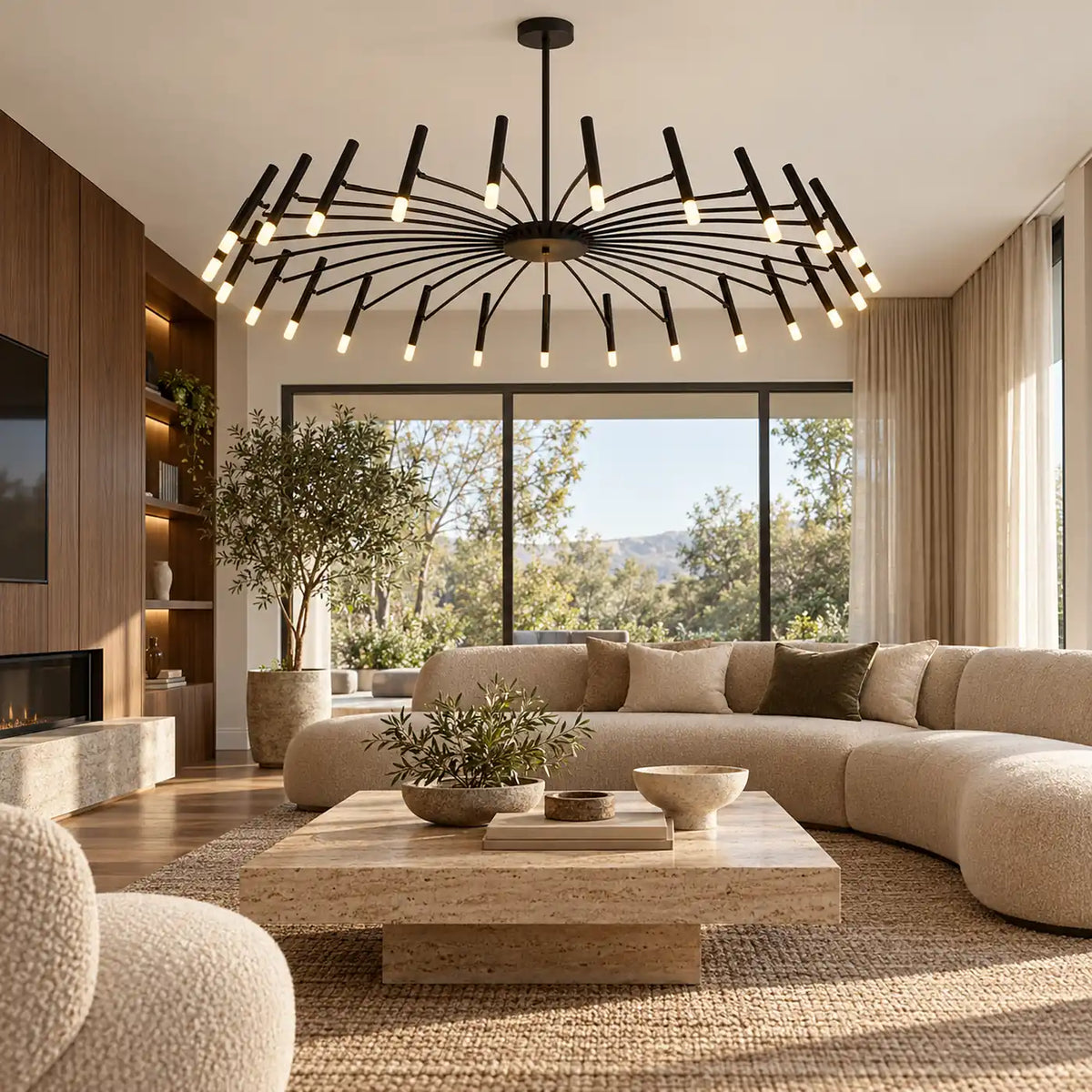 Venessa Modern Matte Black Chandelier Modern Chandelier