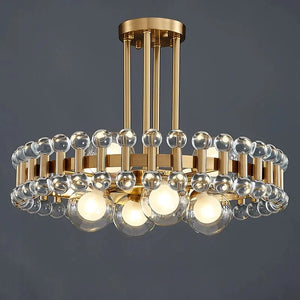 Wes Gold Round Light fixture Round / Dia45xH20cm / Dimmable Warm light Modern Chandelier