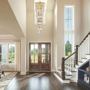 Zane Large Foyer Crystal Chandelier Modern Chandelier