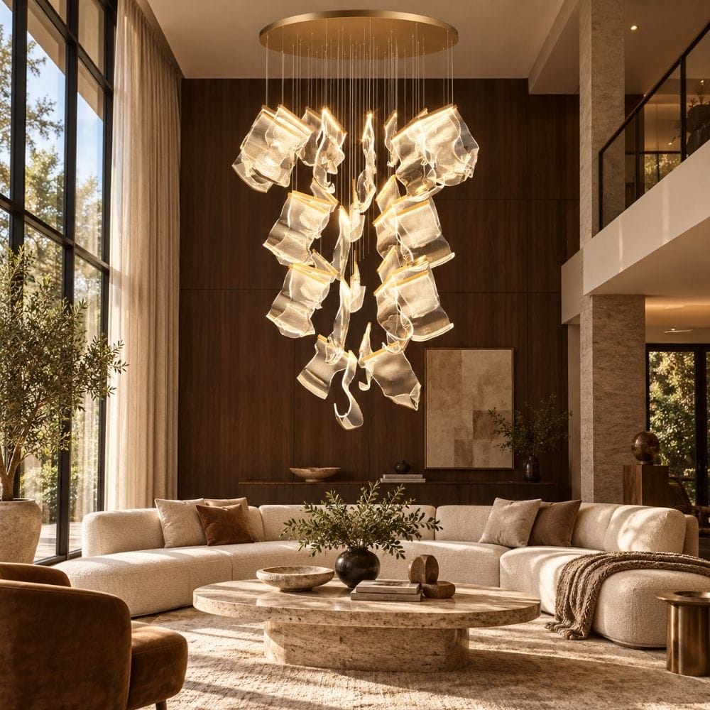 Zen Modern Staircase Chandelier Gold / 6 / Warm White 3000K Modern Chandelier