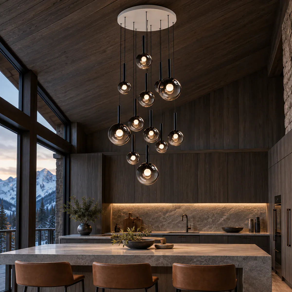Zorin Multi Glass Pendant Chandelier White / 1 / Warm White 3000K Modern Chandelier
