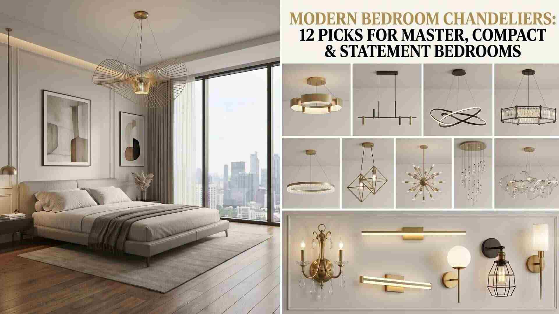 Modern Bedroom Chandeliers: 12 Picks for Master, Compact & Statement Bedrooms