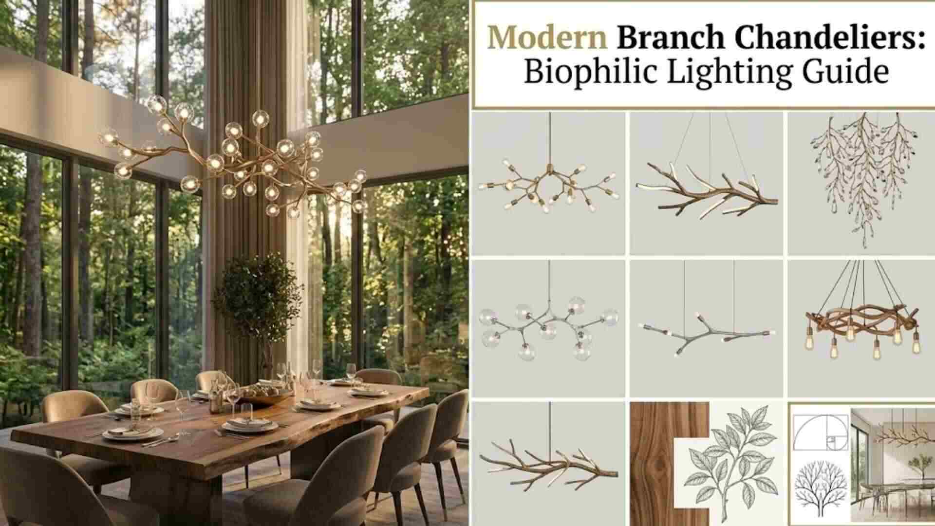 Modern Branch Chandeliers: Biophilic Lighting Guide