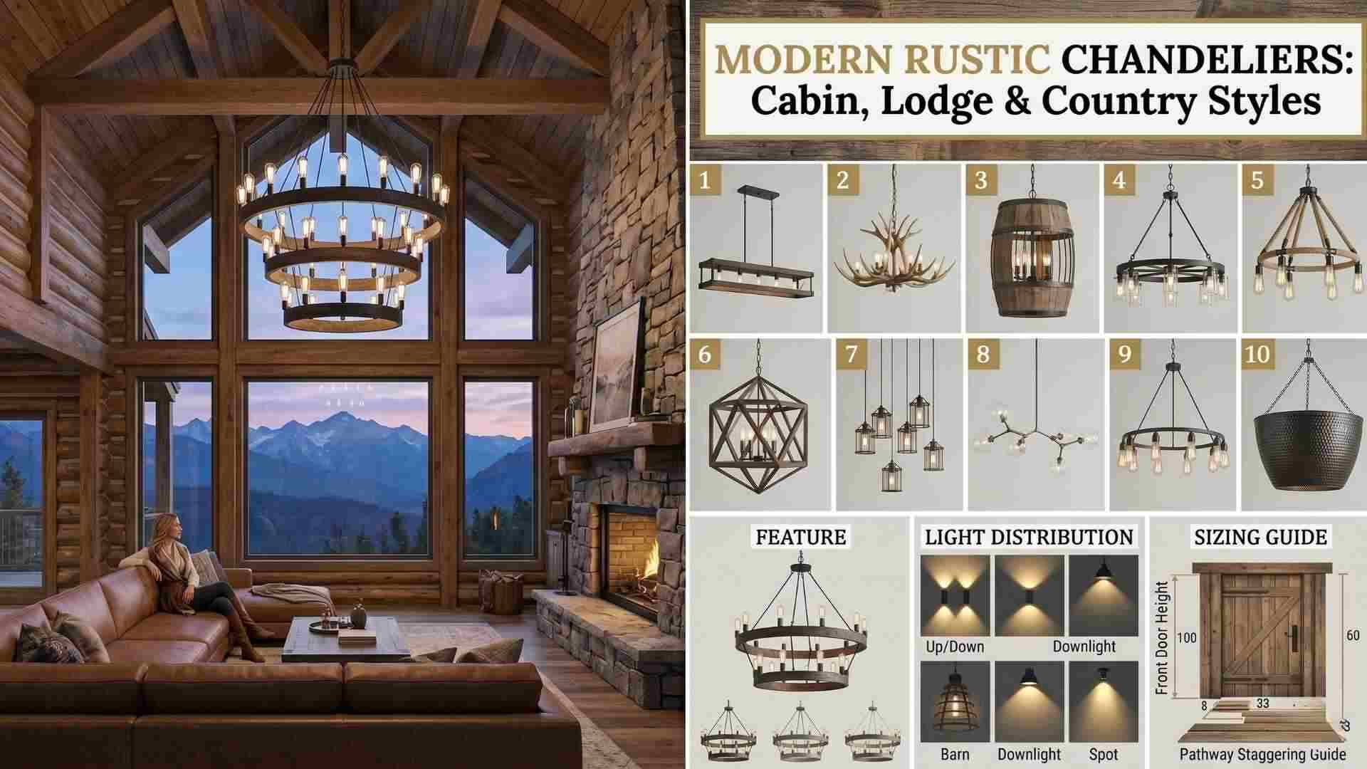 Modern Rustic Chandeliers: Cabin, Lodge & Country Lighting