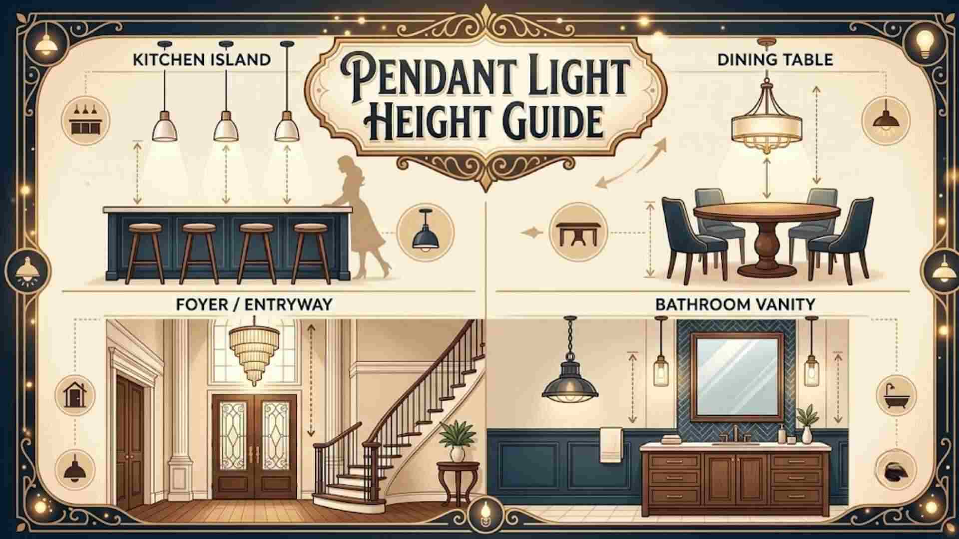Pendant Light Height Guide: Sink, Kitchen Table, Dining Room & Entry