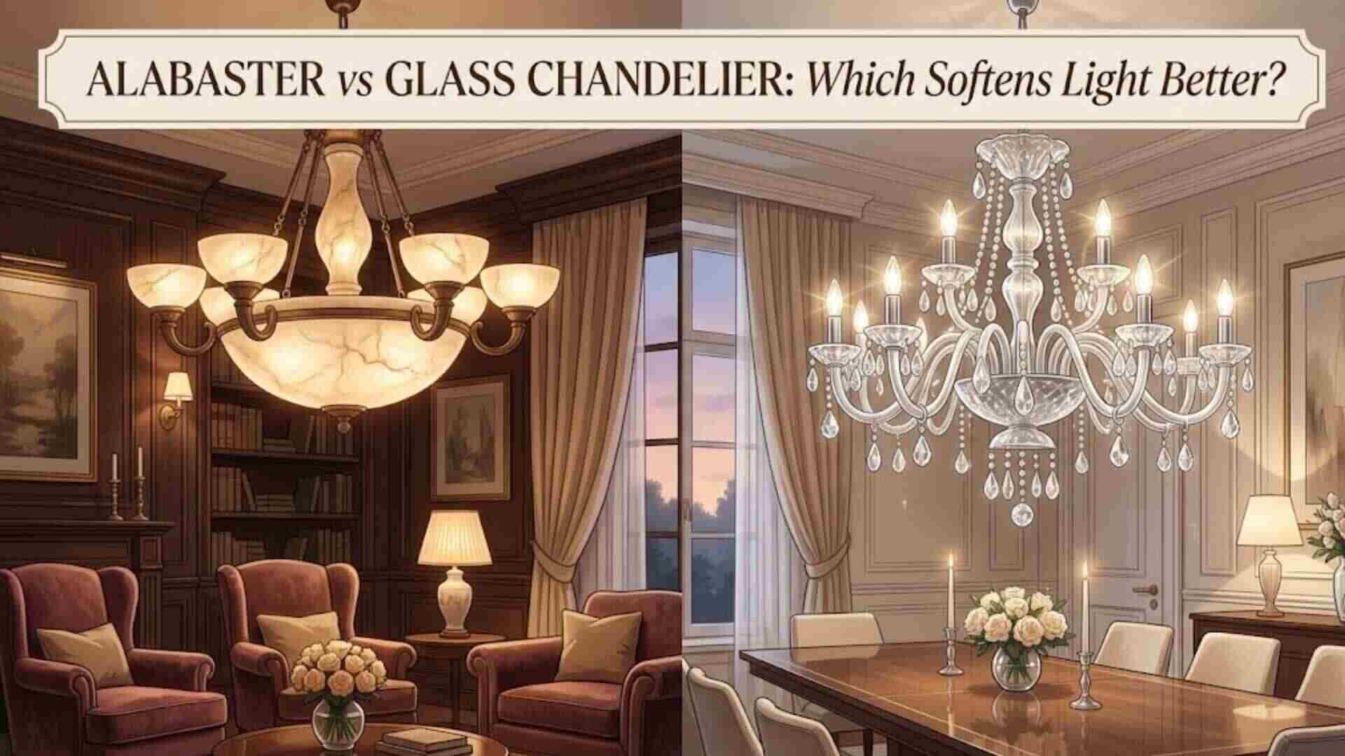 Alabaster vs Glass Chandelier: Which Softens Light Better?