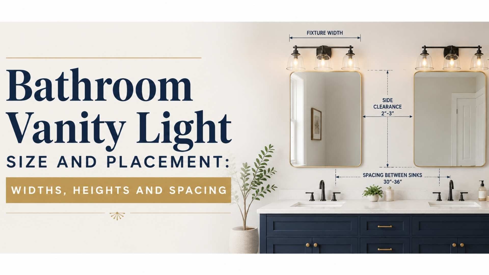 Bathroom Vanity Light Size and Placement: Widths, Heights and Spacing