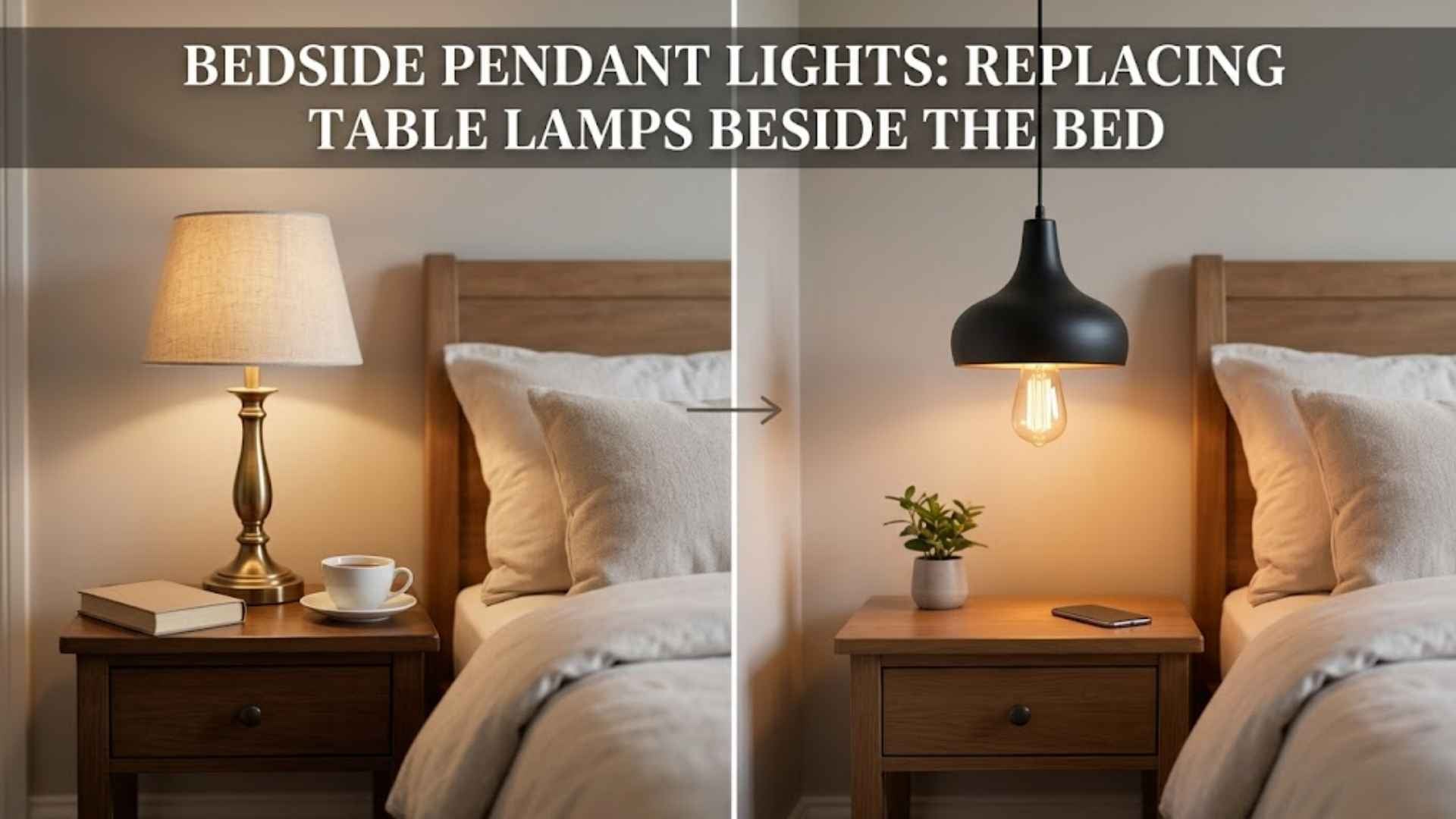 Bedside Pendant Lights: Replacing Table Lamps Beside the Bed