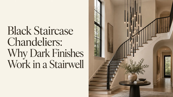 Black Staircase Chandeliers: Why Dark Finishes Work in a Stairwell