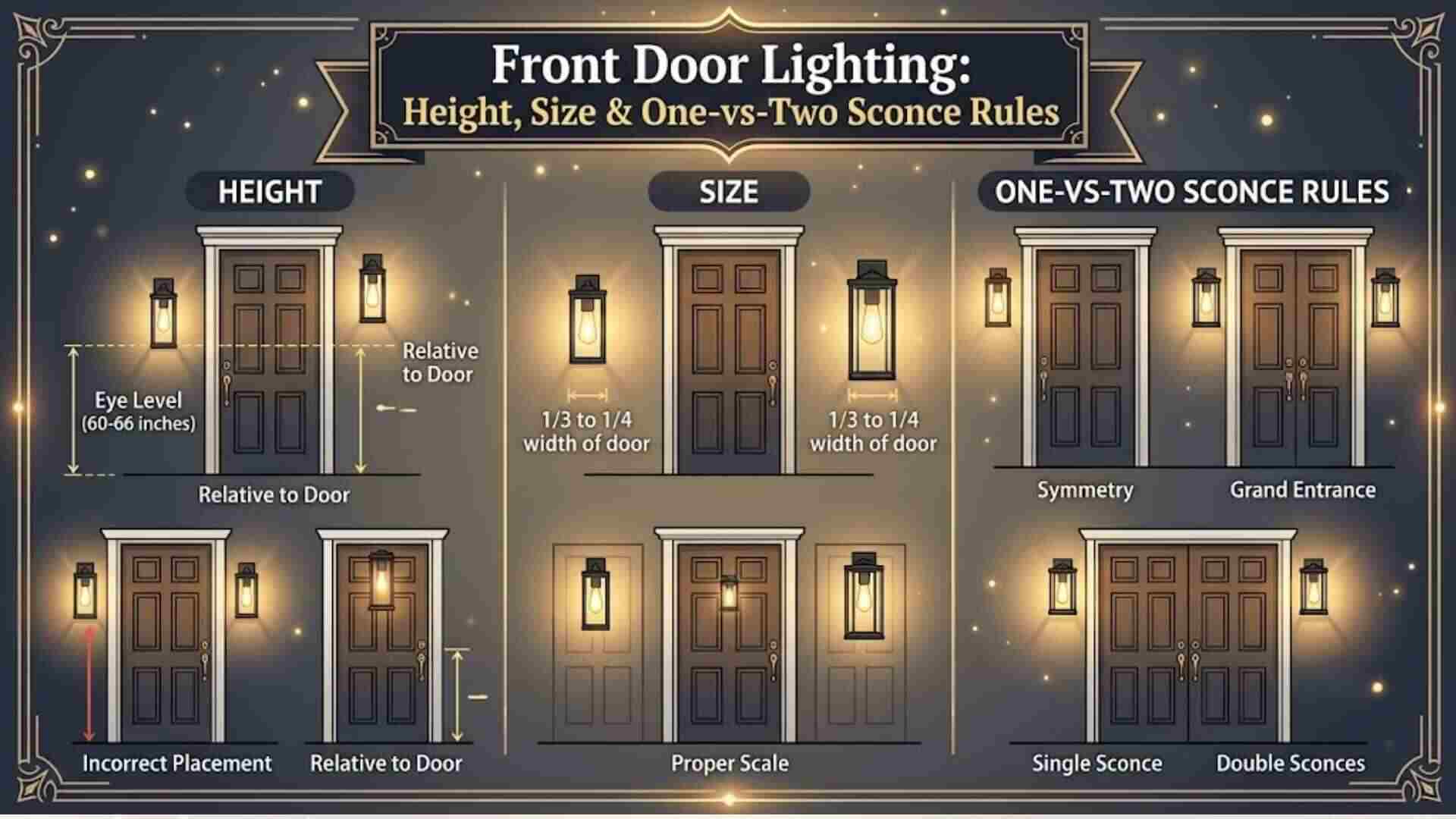 Front Door Lighting: Height, Size & One-vs-Two Sconce Rules