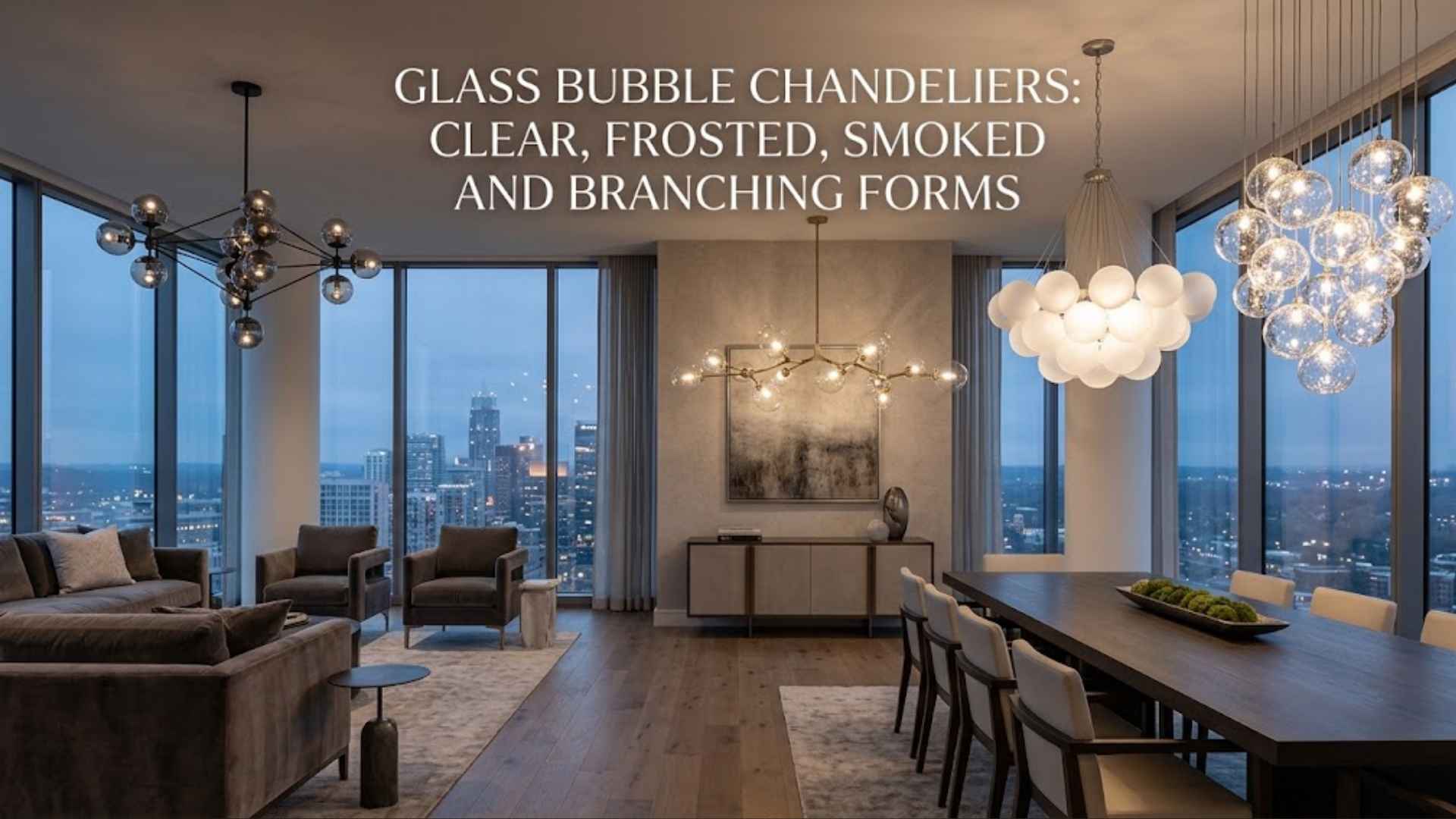 Glass Bubble Chandeliers: Clear, Frosted, Smoked and Branching Forms
