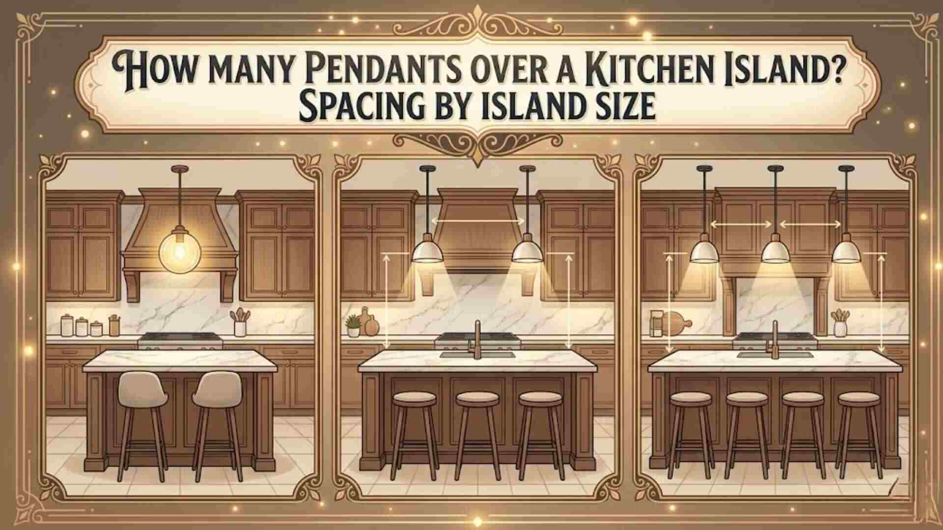 How Many Pendants Over a Kitchen Island? Spacing by Island Size