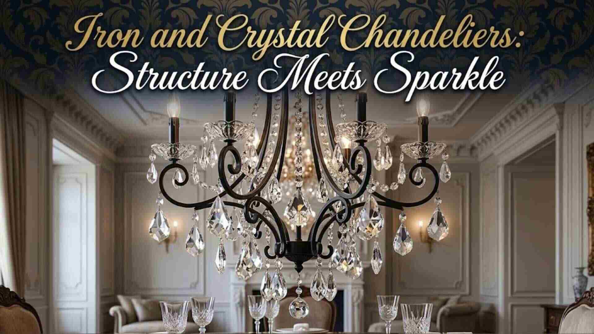 Iron and Crystal Chandeliers: Structure Meets Sparkle
