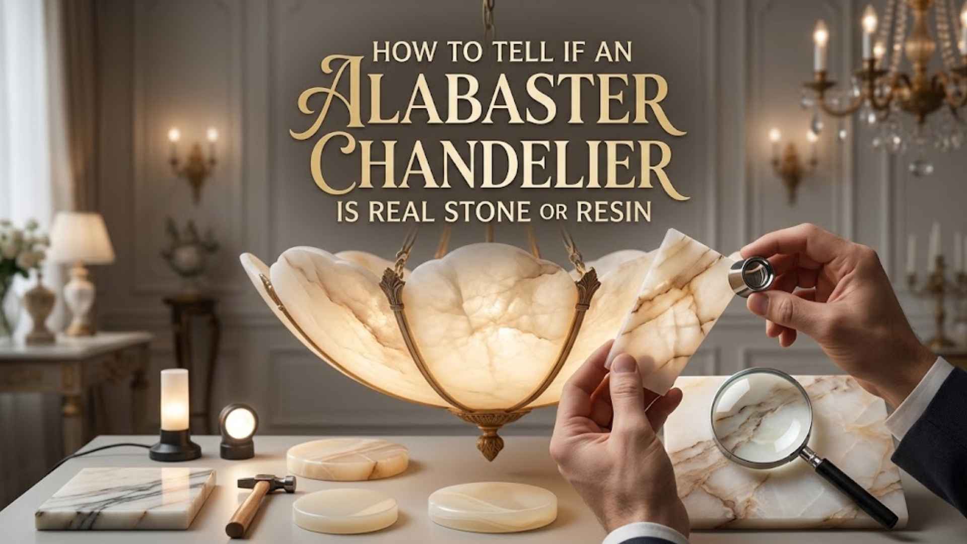 How to Tell If an Alabaster Chandelier Is Real Stone or Resin