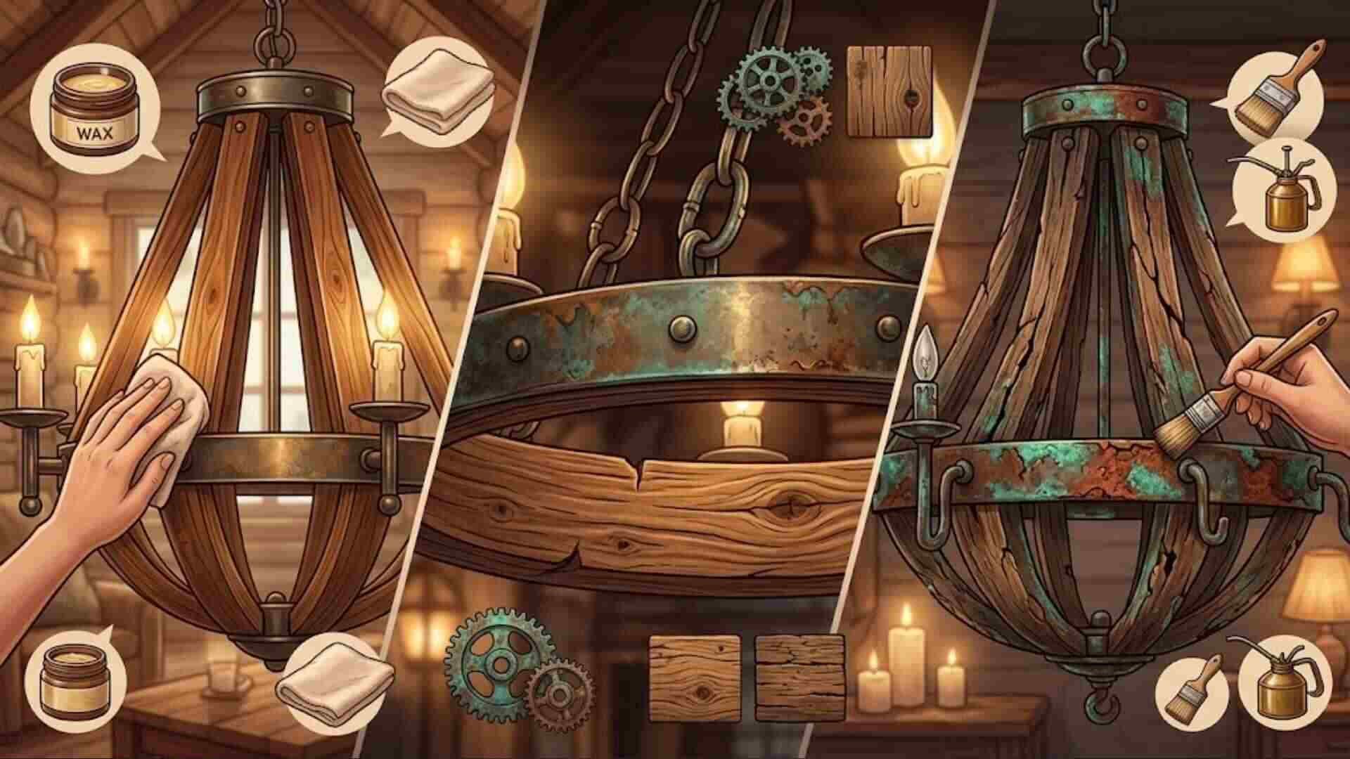 Caring for a Rustic Chandelier: Aged Metal, Real Wood and What Changes Over Time