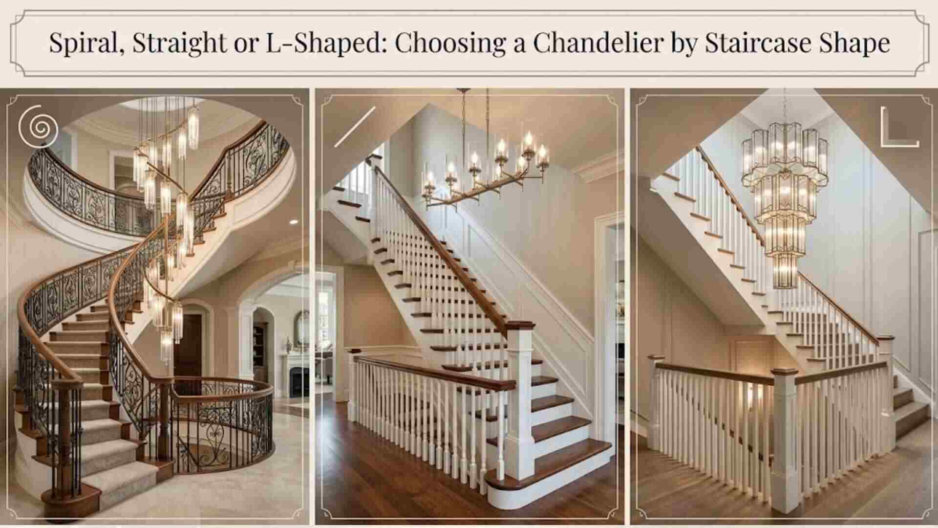 Spiral, Straight or L-Shaped: Choosing a Chandelier by Staircase Shape