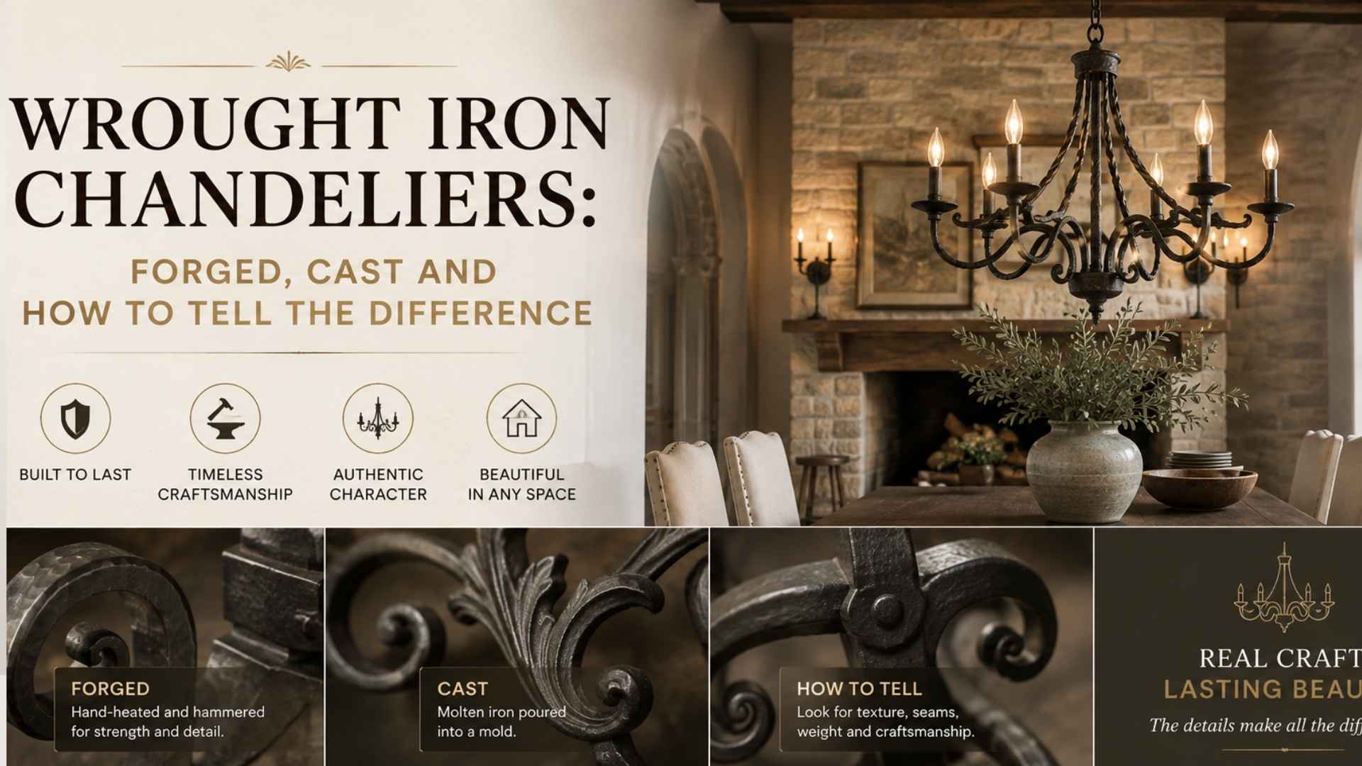 Wrought Iron Chandeliers: Forged, Cast and How to Tell the Difference