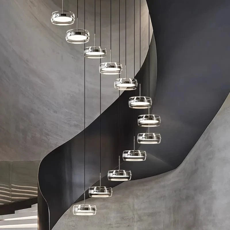 12-Light Modern Staircase Chandelier Modern Chandelier