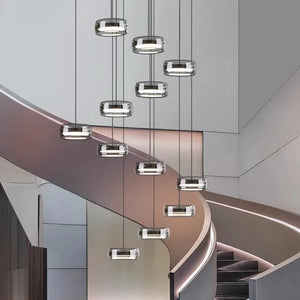 12-Light Modern Staircase Chandelier Modern Chandelier