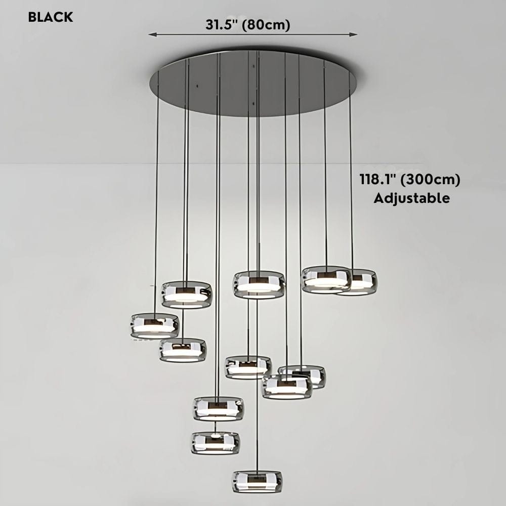 12-Light Modern Staircase Chandelier Modern Chandelier