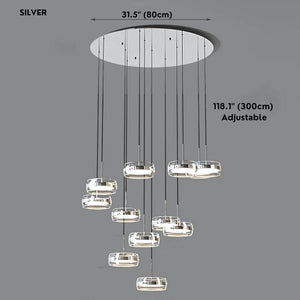 12-Light Modern Staircase Chandelier Modern Chandelier