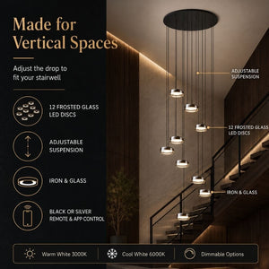 12-Light Modern Staircase Chandelier Modern Chandelier