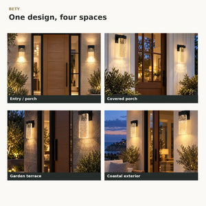 2-Pack Bety Crystal Outdoor Wall Light Modern Chandelier