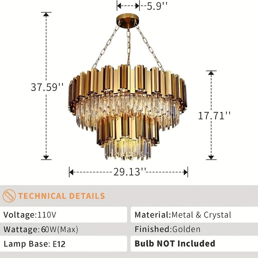 2 Tier Small Crystal Chandelier Modern Chandelier