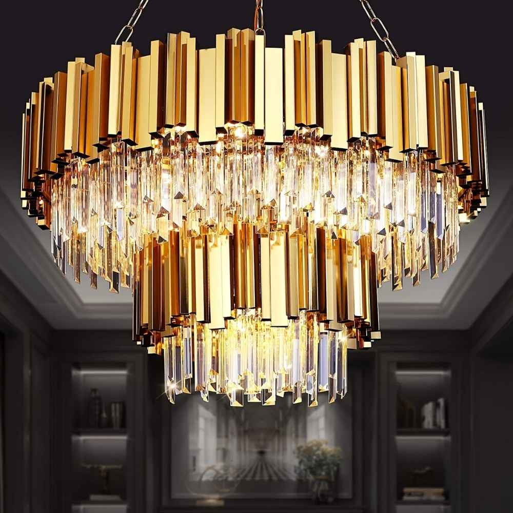 2 Tier Small Crystal Chandelier Modern Chandelier