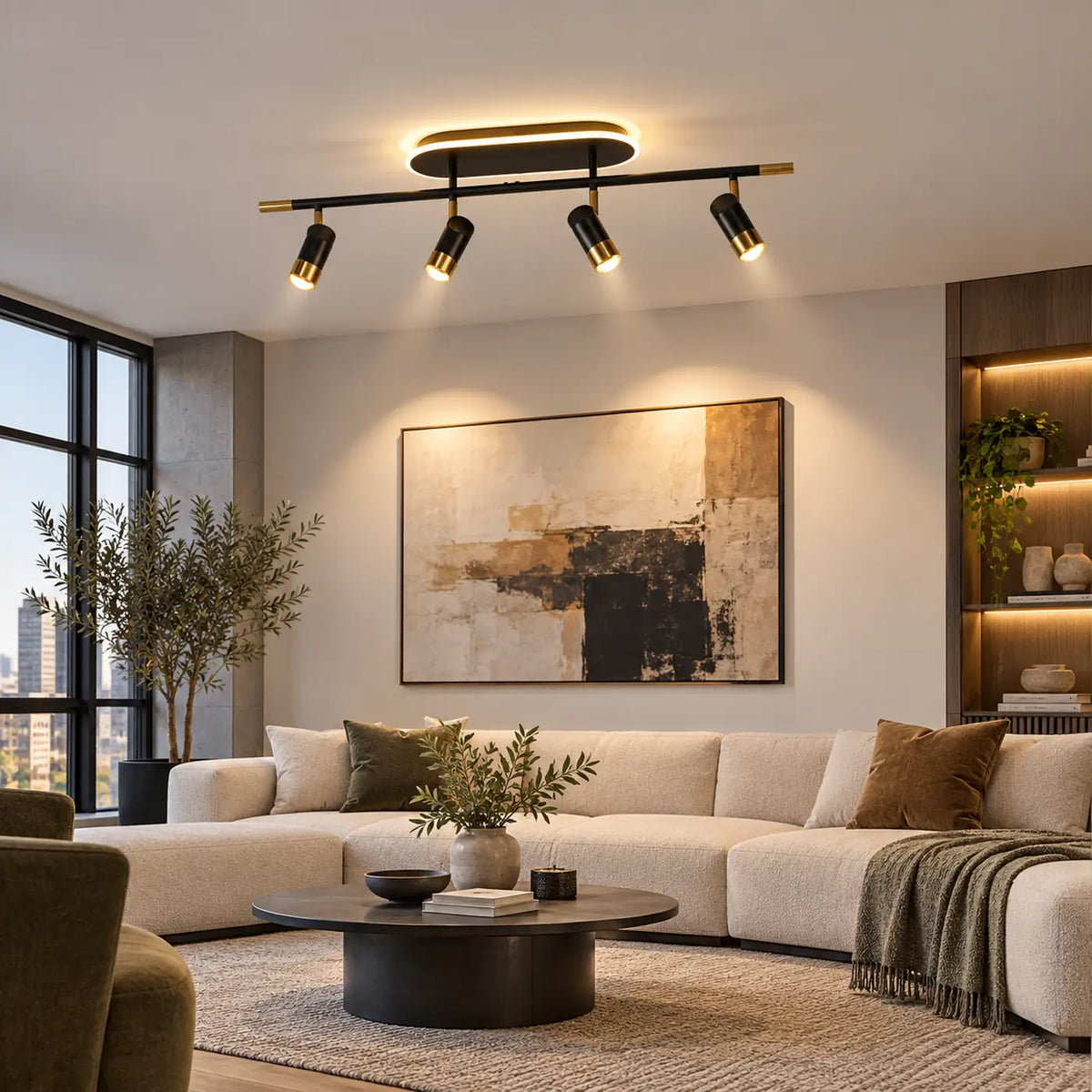 4-Light Modern Led Track Lighting Modern Chandelier