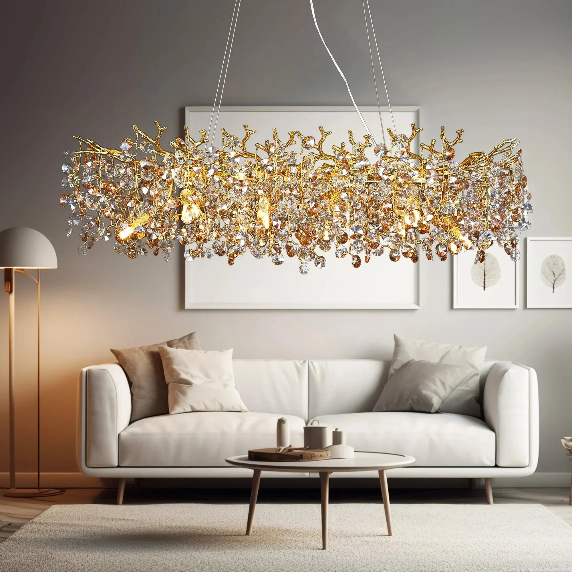 Ketaki Linear Glass Chandelier