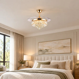 Aerovelle Crystal Ceiling Fan Chandelier Modern Chandelier