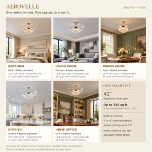 Aerovelle Crystal Ceiling Fan Chandelier Modern Chandelier