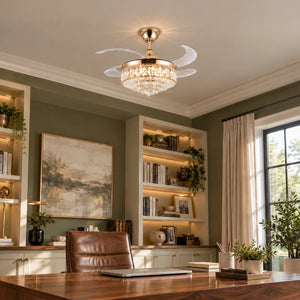 Aerovelle Crystal Ceiling Fan Chandelier Modern Chandelier