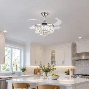 Aerovelle Crystal Ceiling Fan Chandelier Modern Chandelier