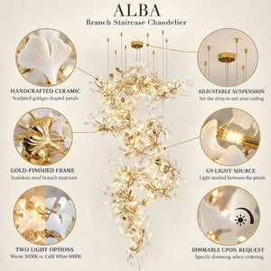 Alba Branch Staircase Chandelier Modern Chandelier
