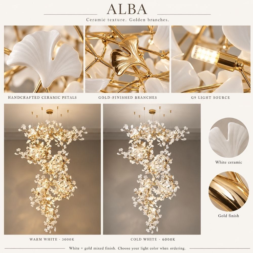 Alba Branch Staircase Chandelier Modern Chandelier