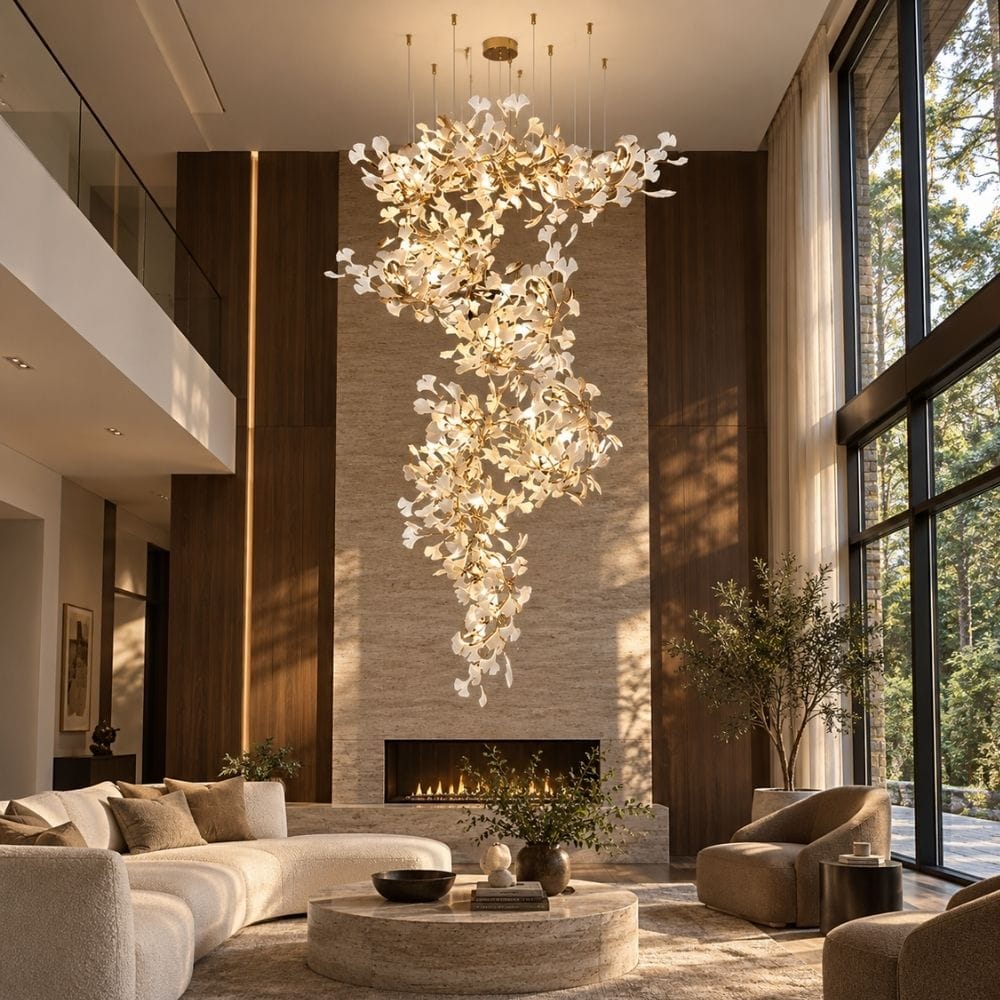 Alba Branch Staircase Chandelier Gold / H78.74" (200 cm) Modern Chandelier