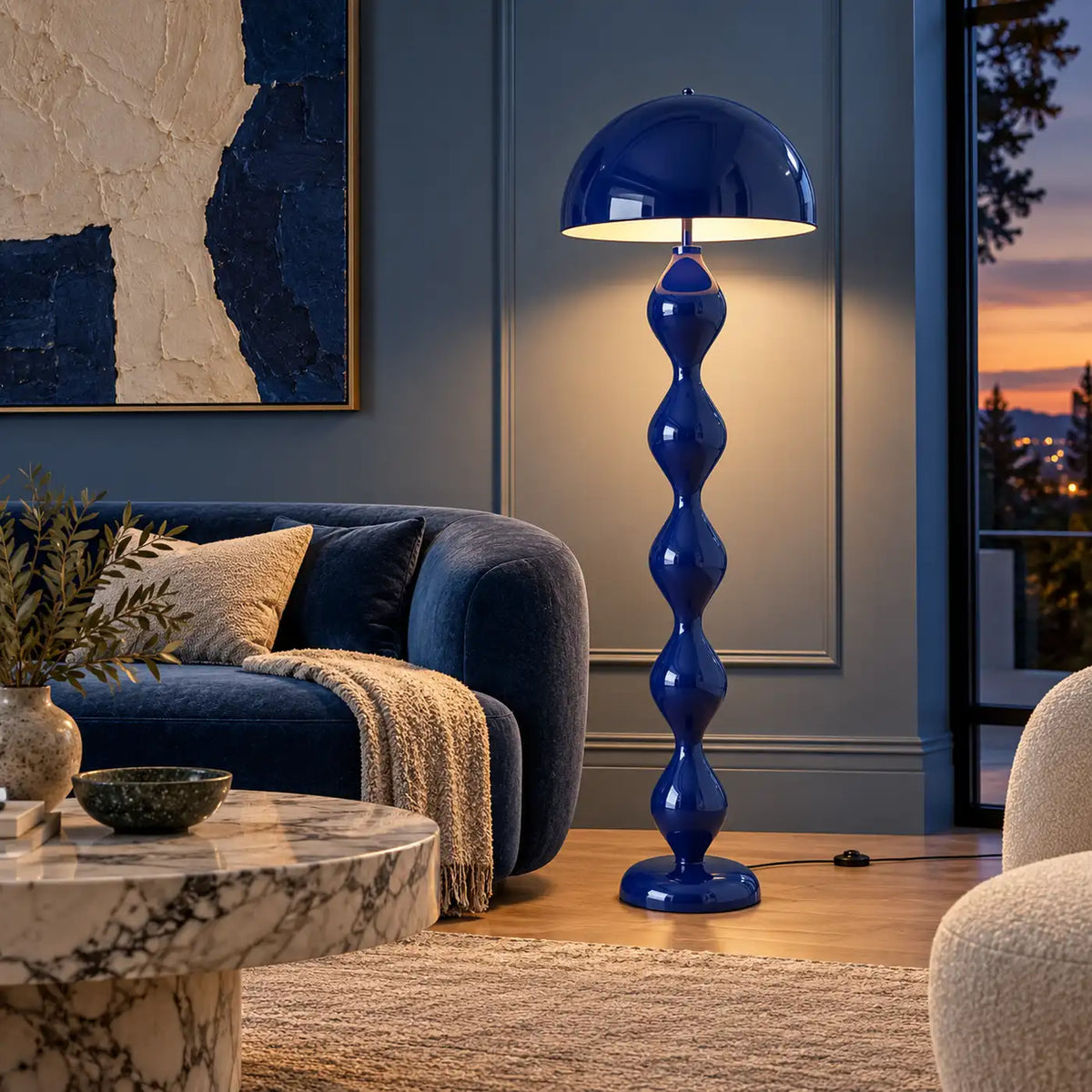 Albeny Mushroom Floor Lamp Blue / US Modern Chandelier