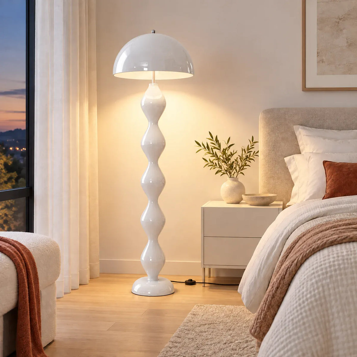 Albeny Mushroom Floor Lamp White / US Modern Chandelier