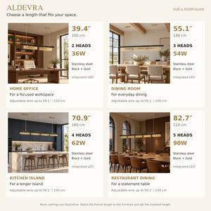 Aldevra Modern Linear LED Chandelier Modern Chandelier