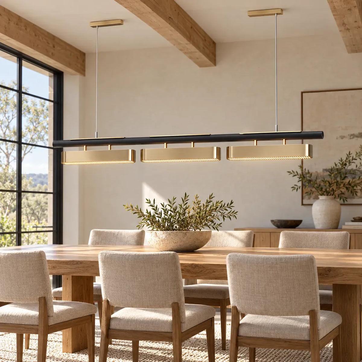Aldevra Modern Linear LED Chandelier L55.12" (140 cm) Modern Chandelier