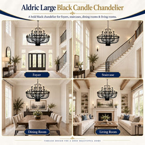 Aldric Large Black Candle Chandelier Modern Chandelier