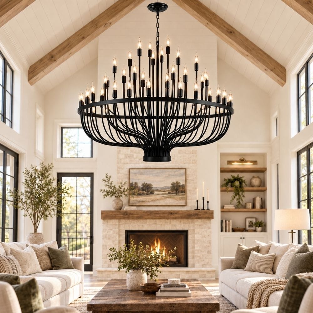 Aldric Large Black Candle Chandelier Modern Chandelier