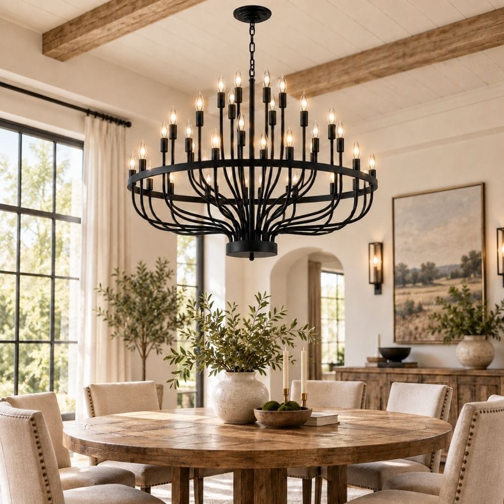 Aldric Large Black Candle Chandelier Modern Chandelier