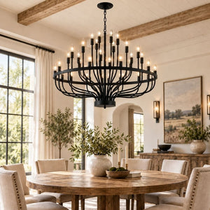 Aldric Large Black Candle Chandelier Modern Chandelier
