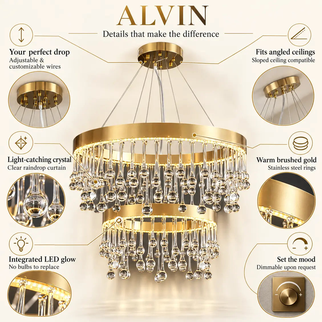 Alvin Gold Ring chandelier Modern Chandelier