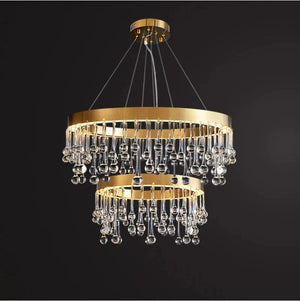 Alvin Gold Ring chandelier 2 Ring - 31.5+23.6'' (80+60cm) / Warm White 3000K Modern Chandelier