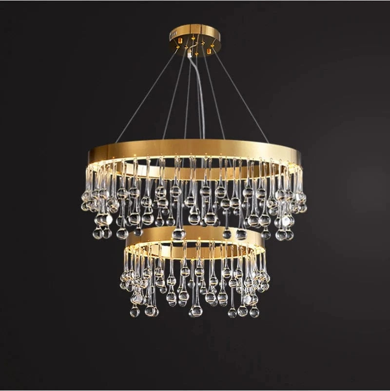 Alvin Gold Ring chandelier 2 Ring - 31.5+23.6'' (80+60cm) / Warm White 3000K Modern Chandelier