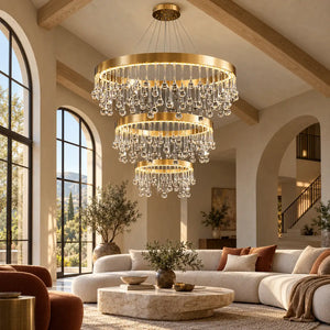 Alvin Gold Ring chandelier 3 Ring - 39.4+31.5+23.6'' (100+80+60cm) / Warm White 3000K Modern Chandelier